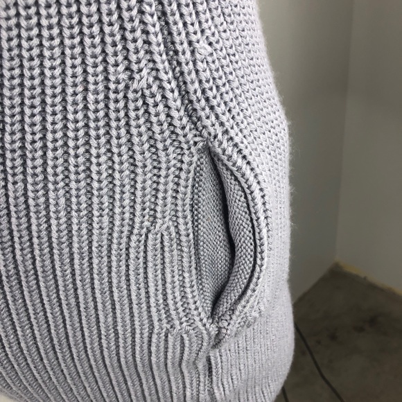 NWOT HAODUOYI grey/blue textured knit dress  M - Picture 8 of 9